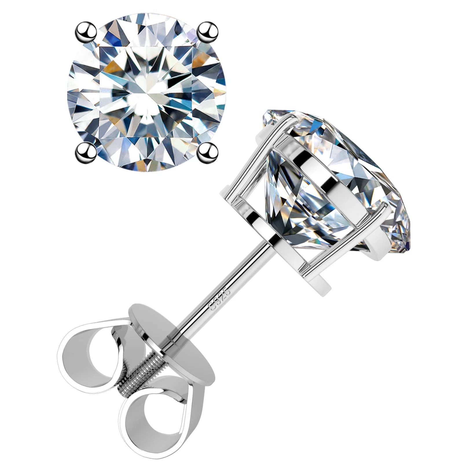 Hip Hop 925 Sterling Silver Jewelry Moissanite Earring Studs Jewelry Women Earrings Women Accessories Earrings