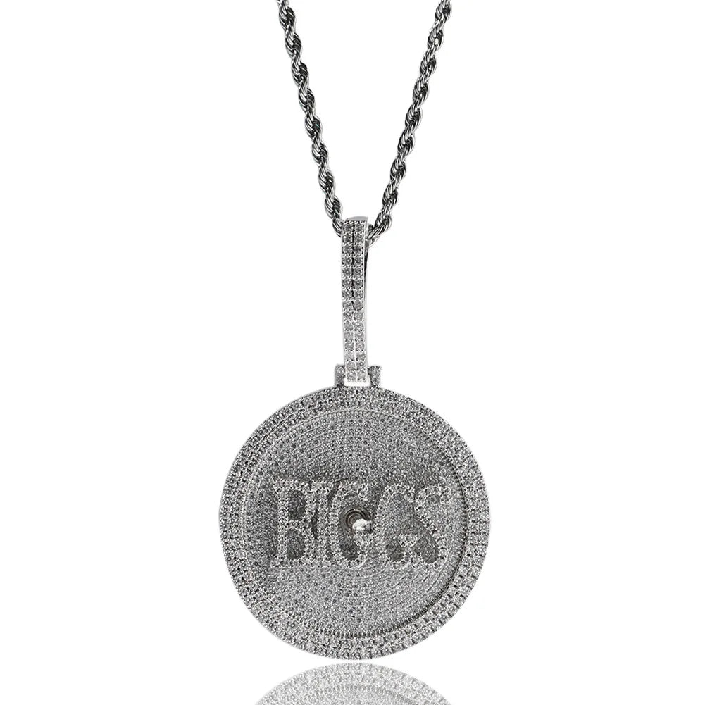 TOP ICY New Arrival Letter Necklace Pendant DIY Splicing Combination Rotating Letter Pendant Hip Hop Name Necklace