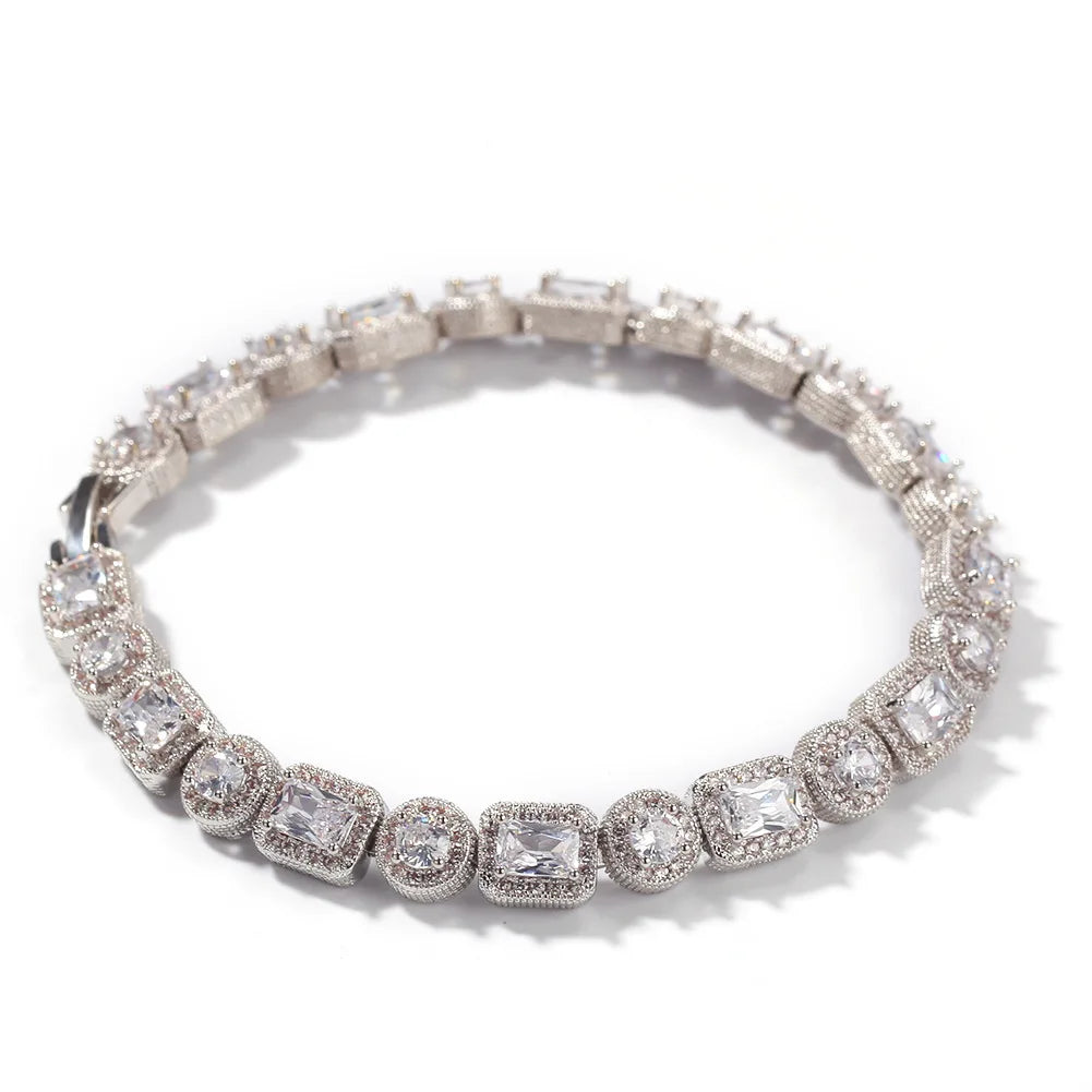Ice Stone Round & Square Stone Bracelet