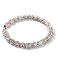 Ice Stone Round & Square Stone Bracelet