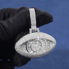 New Trendy Jewelry Baguette Eye Pendant Necklace Iced Out 5A CZ Pendant Jewelry Fashion Eye Brass for Gift Party