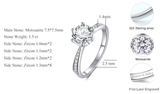Ice Stone 1.5ct VVS Moissanite Iced Engagement Ring