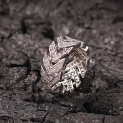 Top Quality 2020 Sterling Silver Ring Gemstone Hip Hop Jewelry Bling Thistles Thorns Prong Gold Plating Ring Baguette for Men