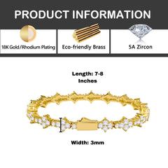 Ice Stone Popular 3mm 5A CZ Diamond Tennis Bracelet