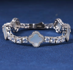 VVS D Moissanite 925 Silver Hip Hop Jewelry New Design Sparkling Clover Bracelet Charming Elegant Luxury Bracelet for Women Men