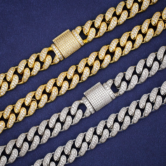 Ice Stone 12mm VVS Moissanite Cuban Chain Men