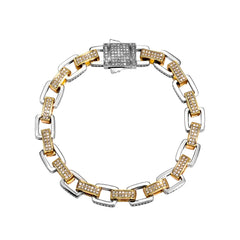 Ice Stone 9mm Mixed Color Cuban Bracelet