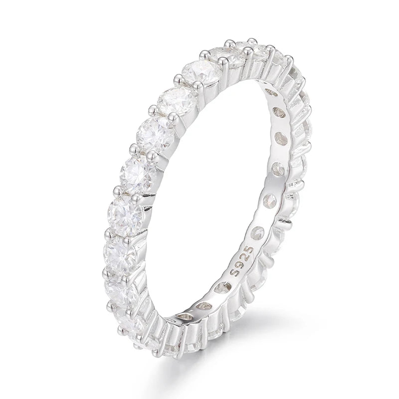 Hip Hop Men Women Fashion Jewelry 3.0mm Moissanite Diamond Iced Out Gold Plated  925 Silver Ring