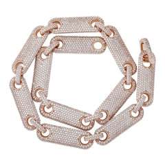 Clip Shape Cuban Link Chain CZ Tennis Chain 5A Zircon White Gold 18k Gold Plated Fashion Cuban Necklace Silver Cuban Chain