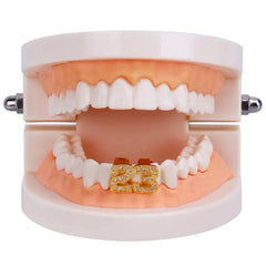 New Custom Fit Gold Silver Color Micro Pave Cubic Zirconia 23 Top & Bottom Teeth Grillz Halloween Christmas Gift for Men