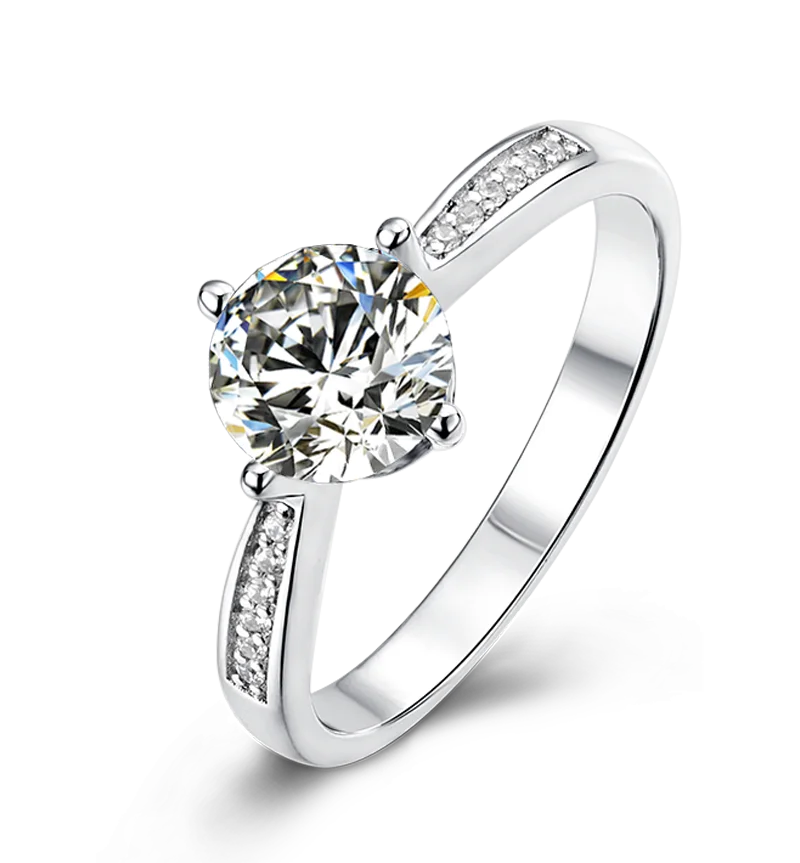 Wholesale Price GRA Certified Moissanite Diamond Ring Round Cut 1 Carat Engagement Ring Women
