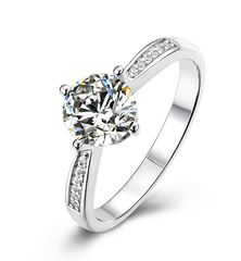 Wholesale Price GRA Certified Moissanite Diamond Ring Round Cut 1 Carat Engagement Ring Women