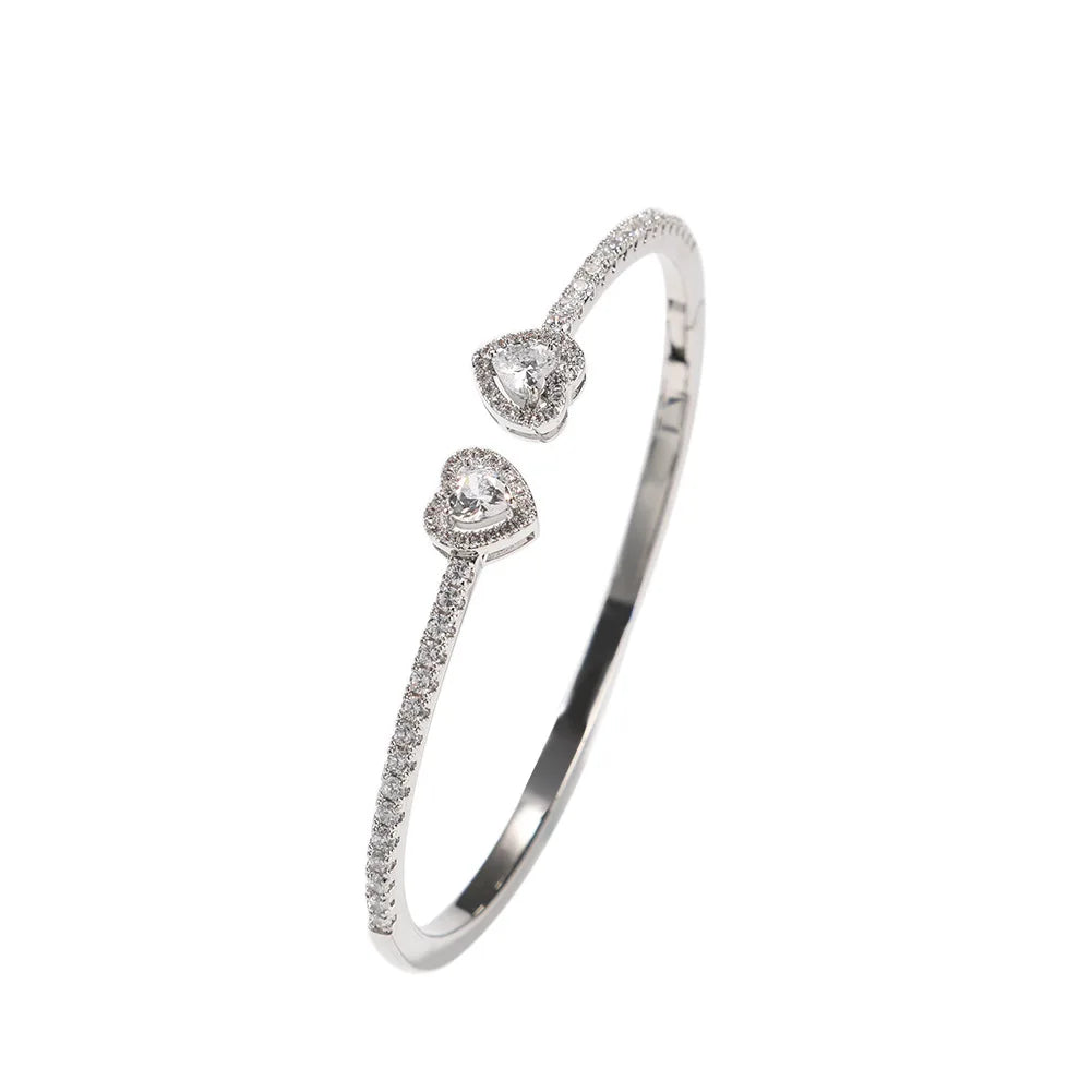 Ice Stone 2mm Heart Iced Out Bangle