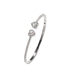 Ice Stone 2mm Heart Iced Out Bangle