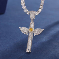 New Design Wing Whistle Pendent Fashion Charms Gemstone Pendant Necklace VVS D Moissanite Hip Hop Pendant Jewelry