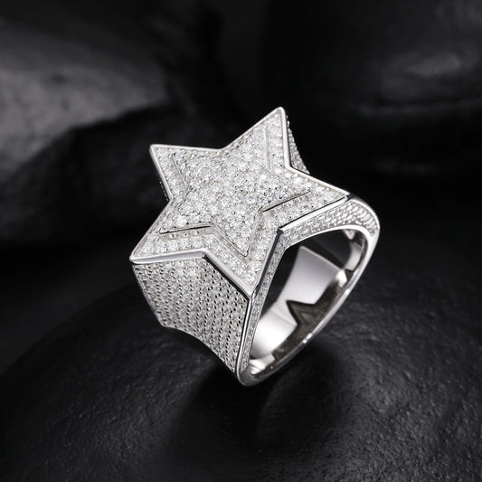 Ice Stone Iced Out Moissanite Hip Hop Ring