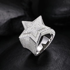 Ice Stone Iced Out Moissanite Hip Hop Ring