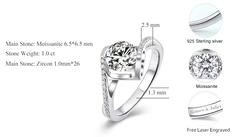 Ice Stone 14K White Gold 1ct Moissanite Ring