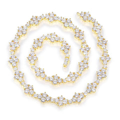 12mm Big Honeycomb Necklace Iced Out Chunky Necklace 18K Gold Plated 5A CZ Hip Hop Jewelry Men's Necklace