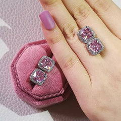 Ice Stone Hip Hop Iced Out Big Diamond Gold CZ Earrings