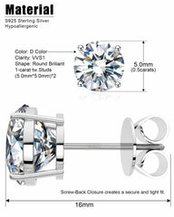 Ice Stone Moissanite Silver Stud Earrings for Women