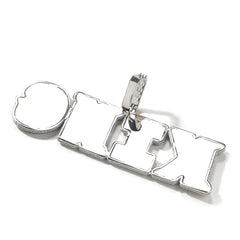 Fashion Italic Large Ladder Square 5A Zircon Diamond Letter Pendant Sparking Hip Hop Name Custom Necklace Men's Rap Jewelry