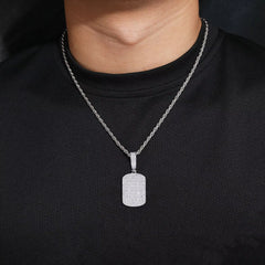 Ice Stone 2025 Unisex 925 Silver VVS Moissanite Dog Tag Necklace