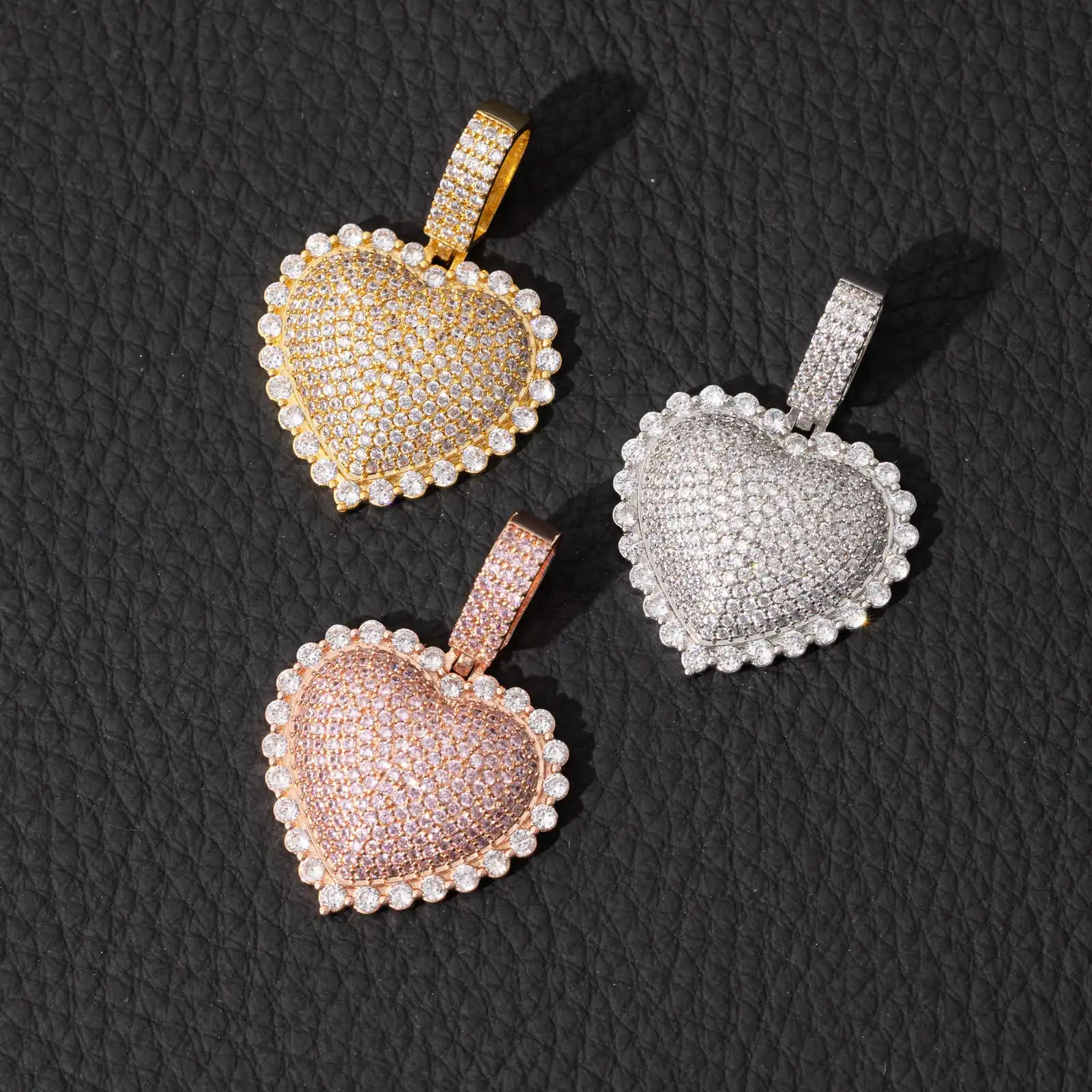 Ice Stone Heart Pendant Jewelry Set Women