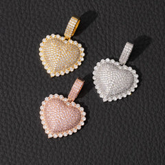 Ice Stone Heart Pendant Jewelry Set Women