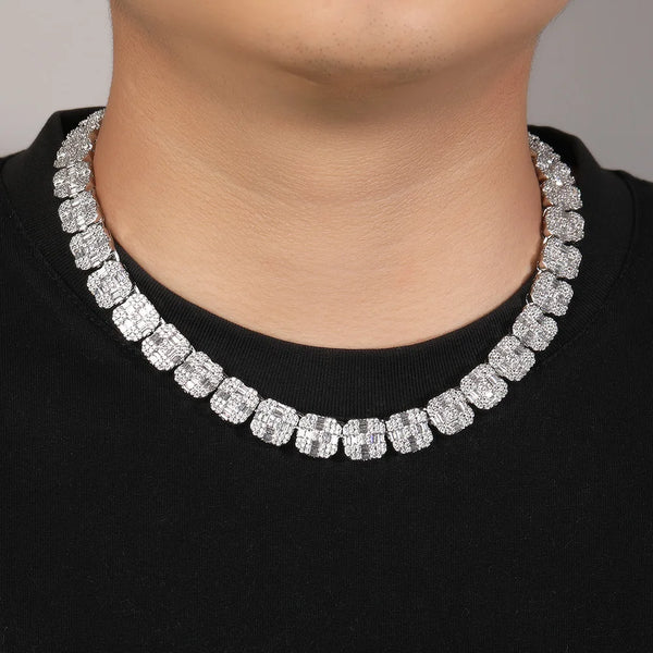 Ice Stone 12mm Baguette Tennis Link Necklace – Ice Stone Jewelry
