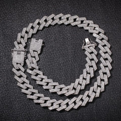 Luxury Wholesale Hip Hop Jewelry Thick Miami Exaggerated Cuban Chain Sterling Silver Iced Out Cuban Link Chain Alloy Men