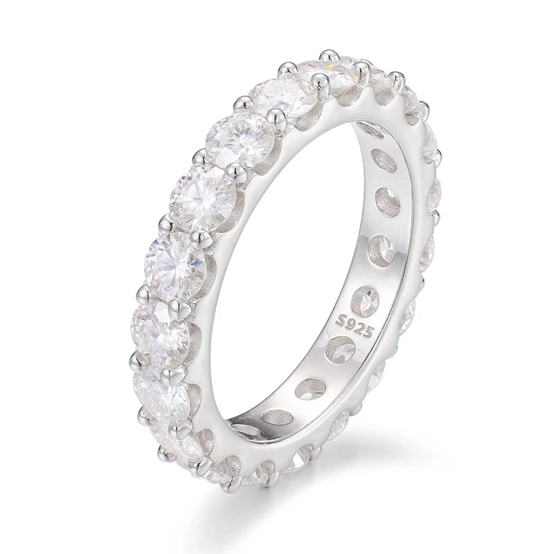 Top Icy Jewelry 4.0mm  5.5g Moissanite Diamond Ring S925 Silver  Moissanite Engagement Ring for Women