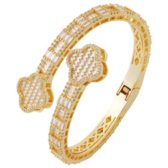 New Design Fashion Clover Jewelry Bracelets Bangles Hip Hop Women Men Bangles Sliver Gold Iced Out Jewelry