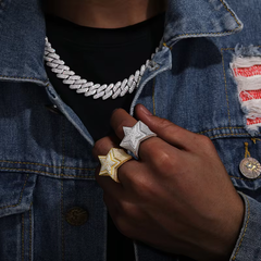 Ice Stone Iced Out Moissanite Hip Hop Ring