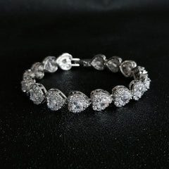 Ice Stone Heart Diamond Multicolor Tennis Bracelet