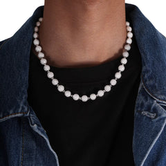 Ice Stone Fashion Bling 10mm Ball Chain Zircon Necklace