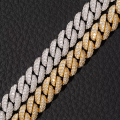 Ice Stone 10mm Two Rows Moissanite Cuban Necklace