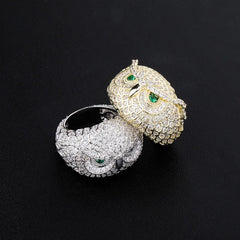Ice Stone Drop Shipping Owl Hip Hop 14K Gold Plated Ring
