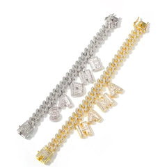 Ice Stone Personalized Name Iced Out Cuban Choker Necklace Bracelet