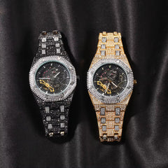 Ice Stone Mechanical Fashion Diamond Bling Silver Gold Watch
