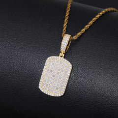 Ice Stone 2025 Unisex 925 Silver VVS Moissanite Dog Tag Necklace