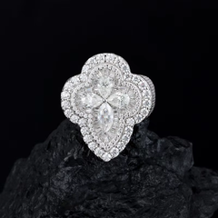 Ice Stone Iced Out Pear Cut Moissanite Ring