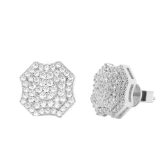 Hip Hop 925 Silver Push Back Bolt Stud Earrings VVS Moissanite Diamond Iced Out Geometric Jewelry 100% Pass Diamond Test