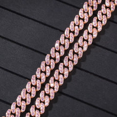 Ice Stone New Arrival 8mm Pink Cuban Link CZ Necklace