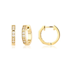 Ice Stone Hip Hop Diamond Gold Plated Micro Pave Hoop Earrings