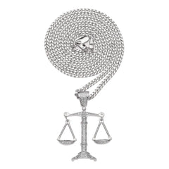 2019 American Hot Sale Newest Beauty Iced out hip hop Balance pendant unique design Artistic bling gold silver balance necklace