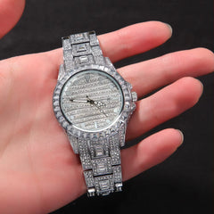 Ice Stone Trend Luxury Iced Out Rainbow Baguette Watch