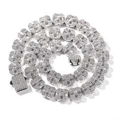 TOP ICY 12mm Iced out Baguette Tennis Link Chain Necklace Gold Plated Diamond Hip Hop for Gift with Zircon Main Stone