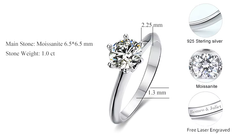 Ice Stone 1ct Moissanite Diamond Sterling Silver Ring
