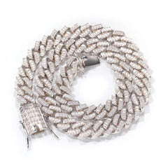 Hip Hop 12mm Cuban Link Solid Chain Jewelry New Design 16inches Iced Out Cuban Chain 18k Gold Plated with Cz Stone Chain for Men